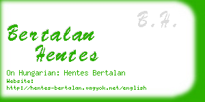 bertalan hentes business card